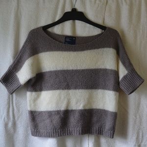 American Eagle Striped Half Sleeve Sweater